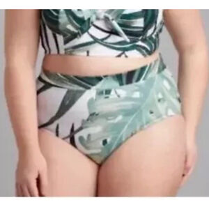 NEW LANE BRYANT CACIQUE GRAND PALMS MID-WAIST SWIM BRIEF SZ 28